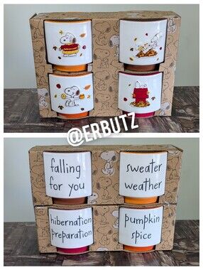Rae Dunn x Peanuts Snoopy Autumn Ramekins, Double Sided,  Set Of 4  🍂